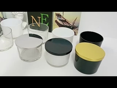 Candle glass cup and lid display